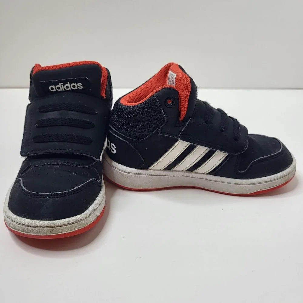 ADIDAS KIDS BLACK/WHITE HOOK & LOOP PBB 698007 SNEAKERS TODDLER SIZE 8K‎